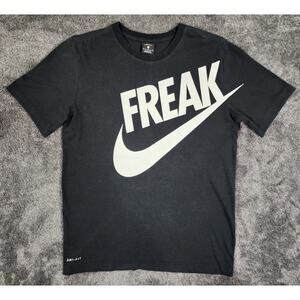 Nike Shirt Mens M Black Dri-Fit FREAK Graphic Crew Neck Cotton Polyester